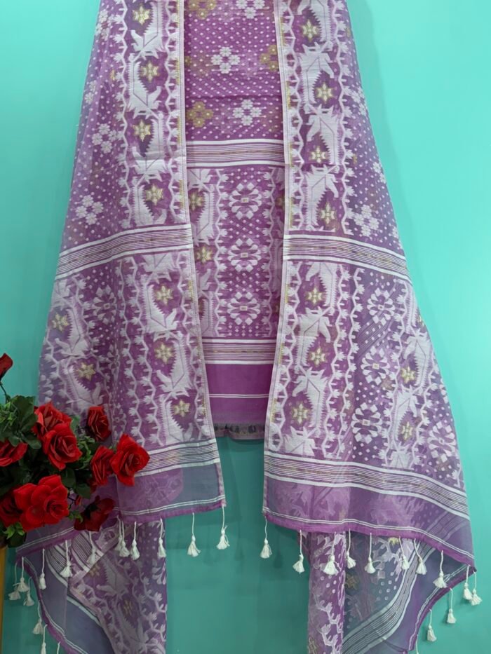 Jamdani Cotton Suit Set – Elegant Handwoven 2-Piece