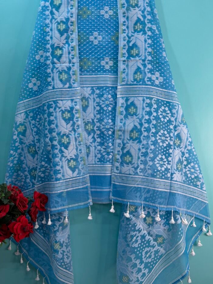 Jamdani Cotton Suit Set – Elegant Handwoven 2-Piece