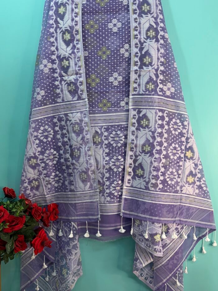 Jamdani Cotton Suit Set – Elegant Handwoven 2-Piece