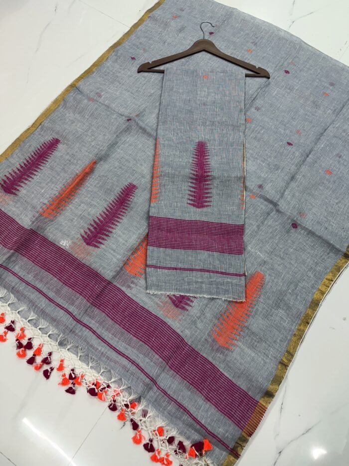 Pure Linen Top & Dupatta Set (Unstitched)