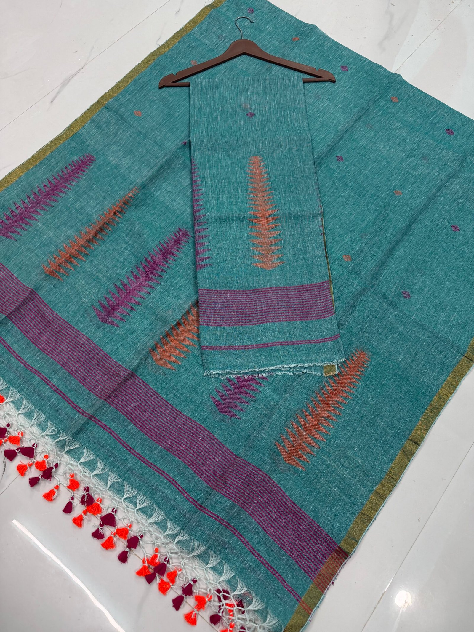 Pure Linen Top & Dupatta Set (Unstitched)