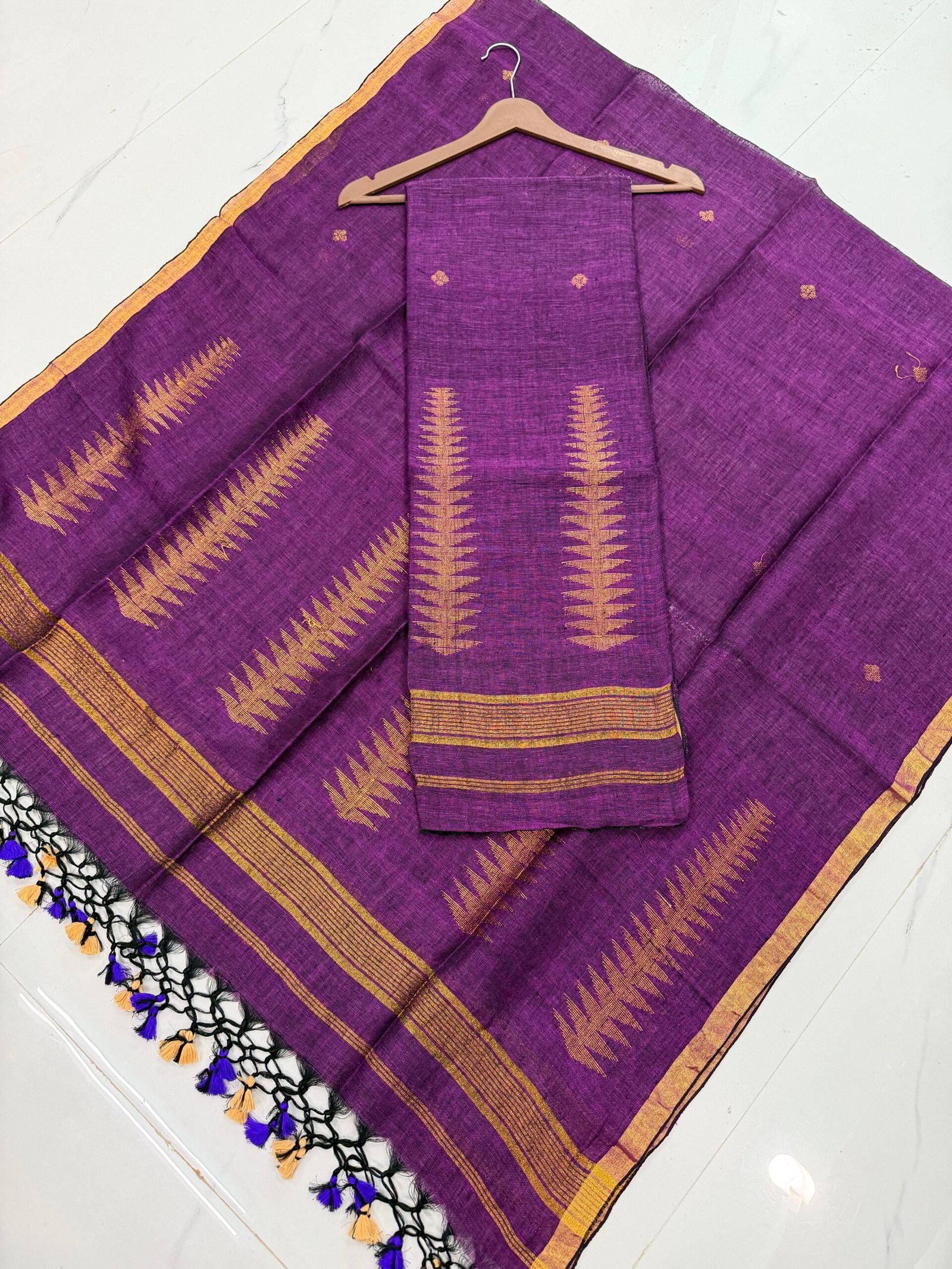 Pure Linen Top & Dupatta Set (Unstitched)