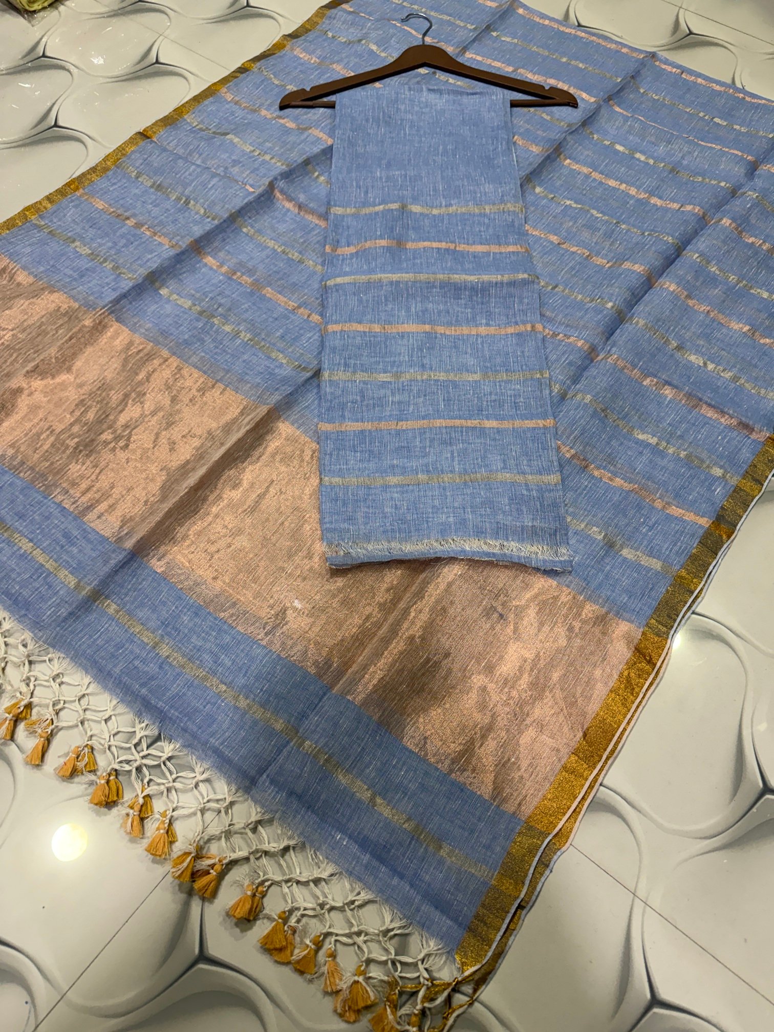 Pure Linen Jamdani Top & Dupatta Set – Elegant 2 Piece