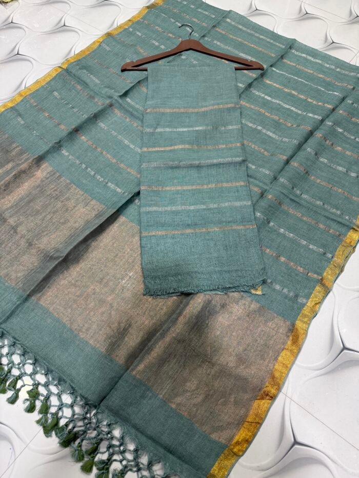 Pure Linen Jamdani Top & Dupatta Set – Elegant 2 Piece