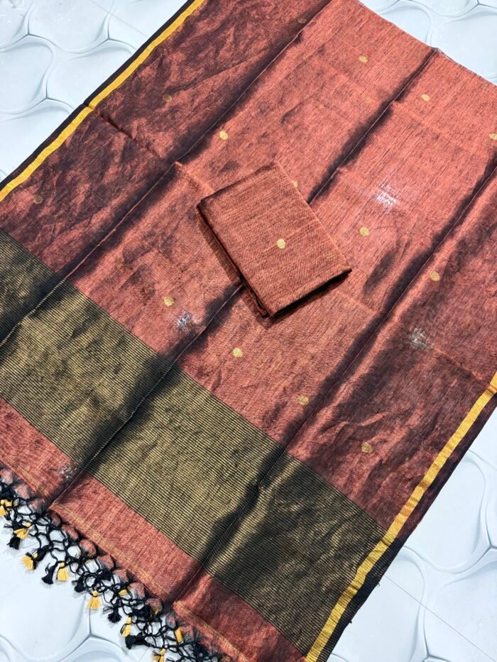 Tissue Linen Top & Dupatta Set (Unstitched)