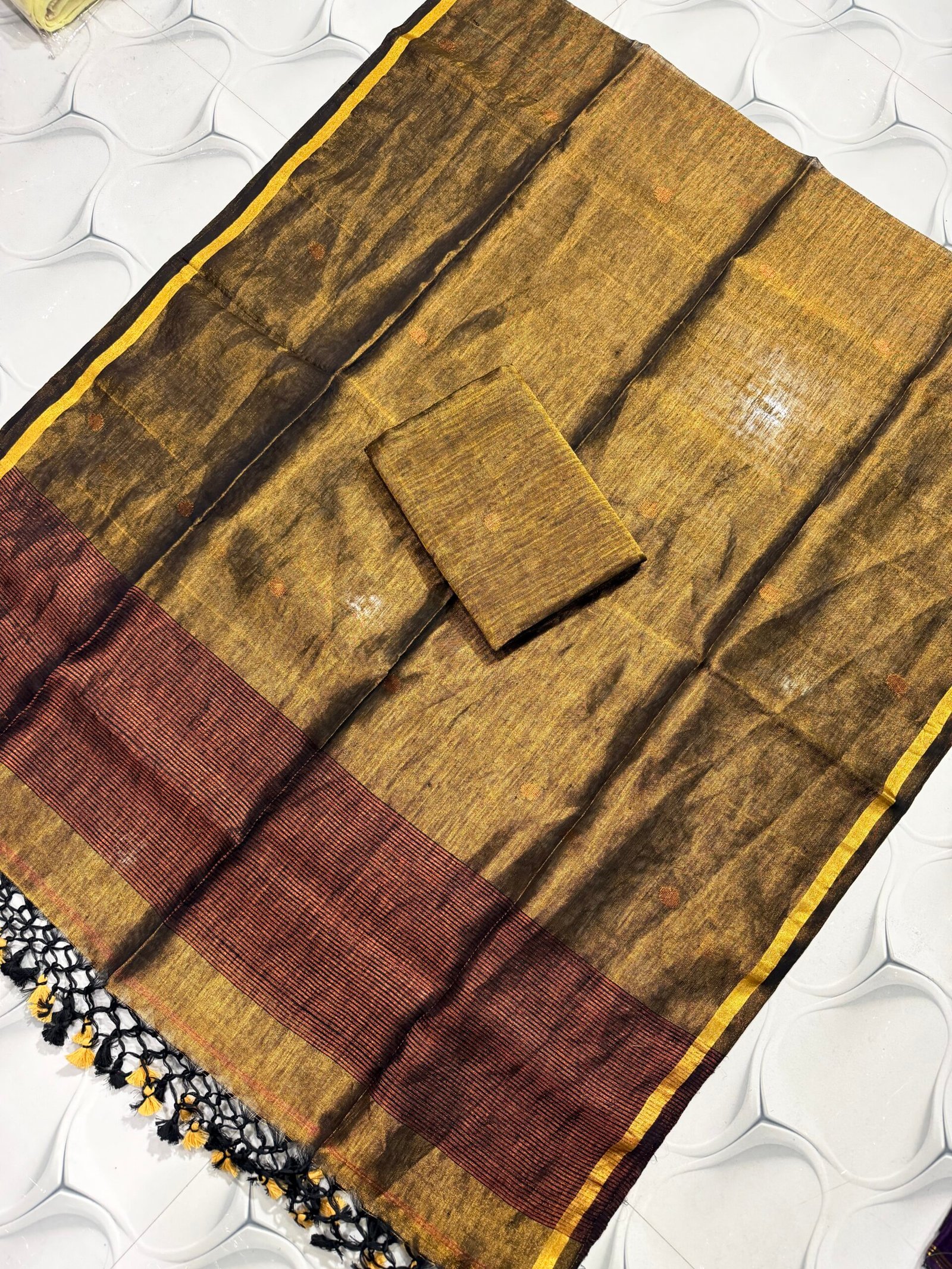 Tissue Linen Top & Dupatta Set (Unstitched)