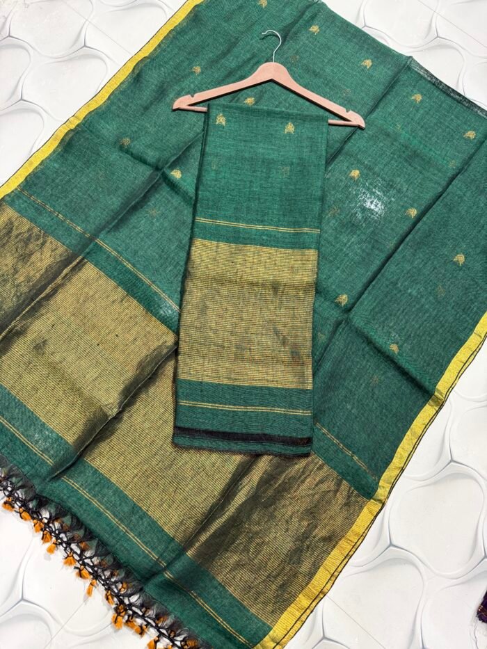 Regal Zari Linen Top & Dupatta Set (Unstitched)