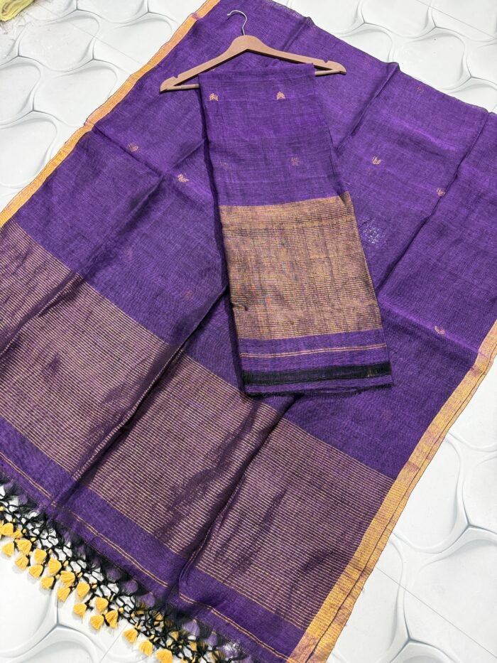 Regal Zari Linen Top & Dupatta Set (Unstitched)