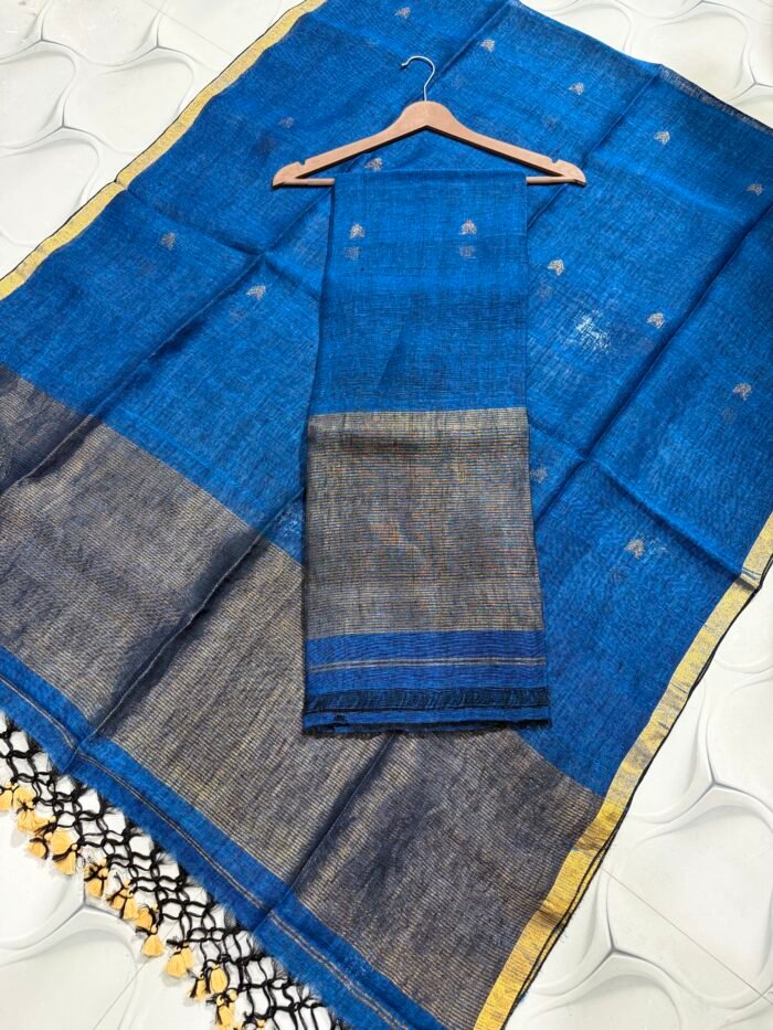 Regal Zari Linen Top & Dupatta Set (Unstitched)