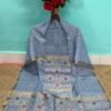 Pure Linen Top & Dupatta Set with Woven Buti Work (2-Piece)