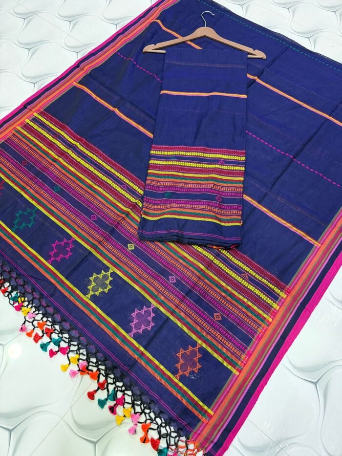 Bhojodi Cotton Top & Dupatta Set – Handwoven Tribal Elegance (2-Piece)