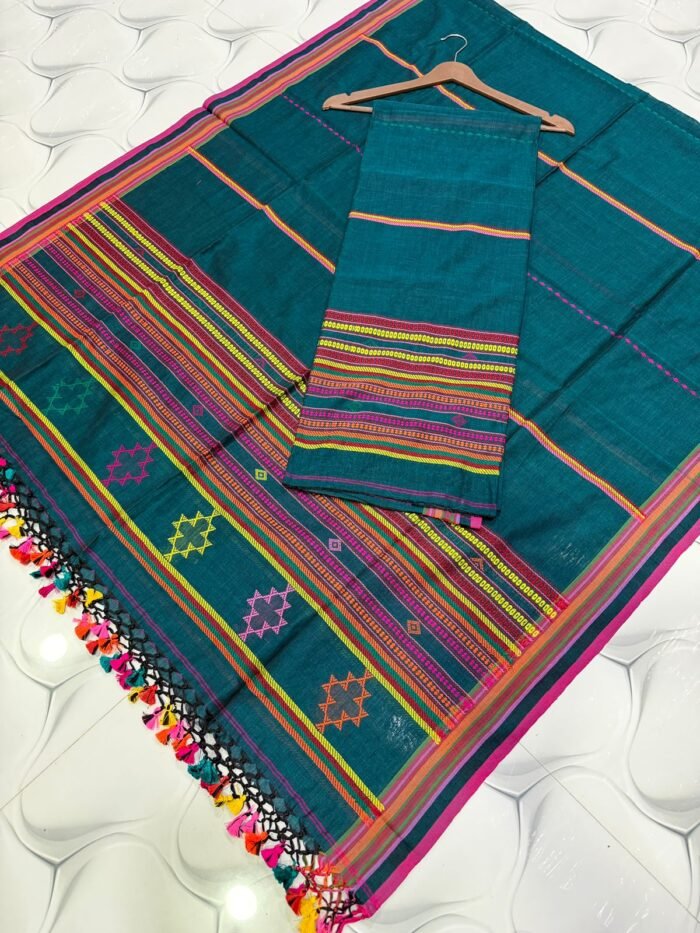 Bhojodi Cotton Top & Dupatta Set – Handwoven Tribal Elegance (2-Piece)