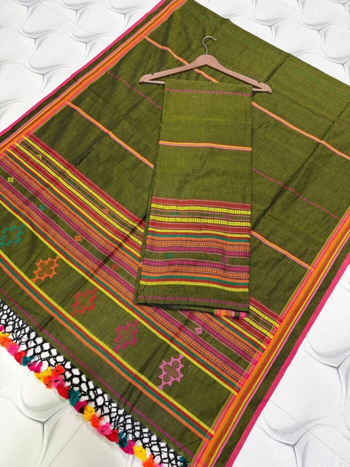 Bhojodi Cotton Top & Dupatta Set – Handwoven Tribal Elegance (2-Piece)