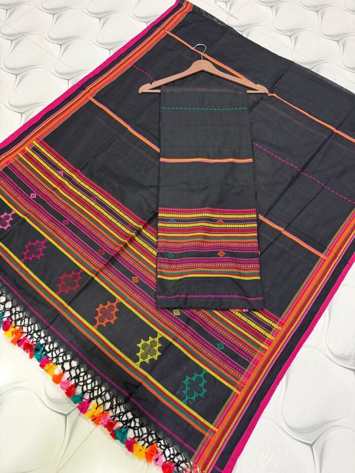 Bhojodi Cotton Top & Dupatta Set – Handwoven Tribal Elegance (2-Piece)