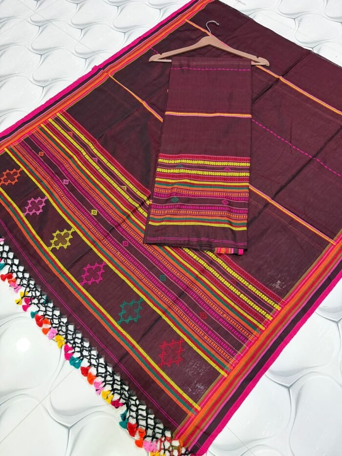 Bhojodi Cotton Top & Dupatta Set – Handwoven Tribal Elegance (2-Piece)