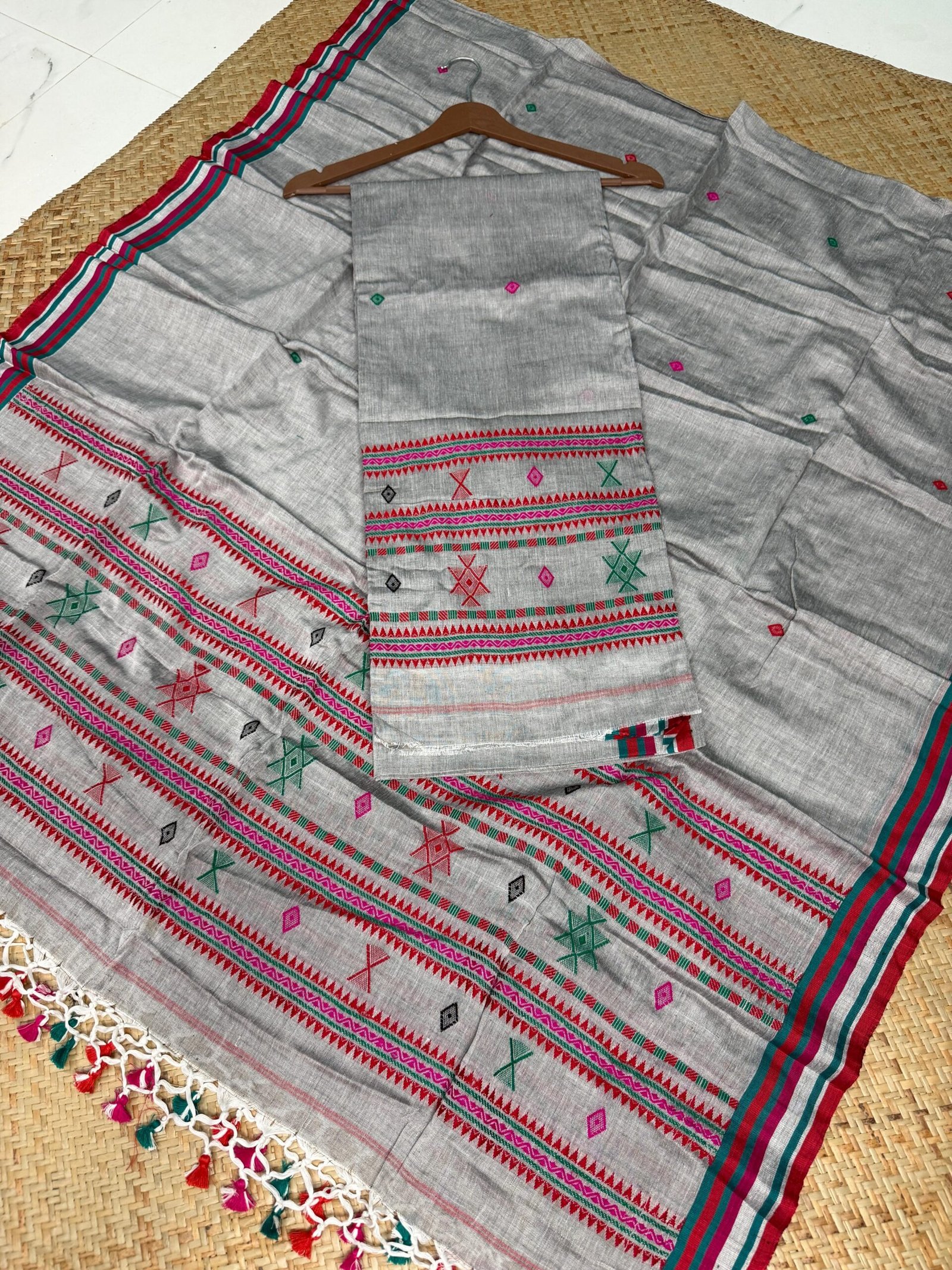 Pure Cotton Top & Dupatta Set with Traditional Woven Design (2-Piece)