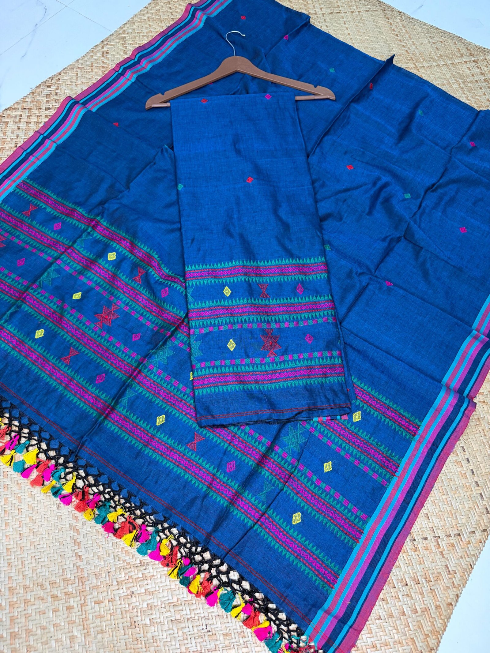 Pure Cotton Top & Dupatta Set with Traditional Woven Design (2-Piece)