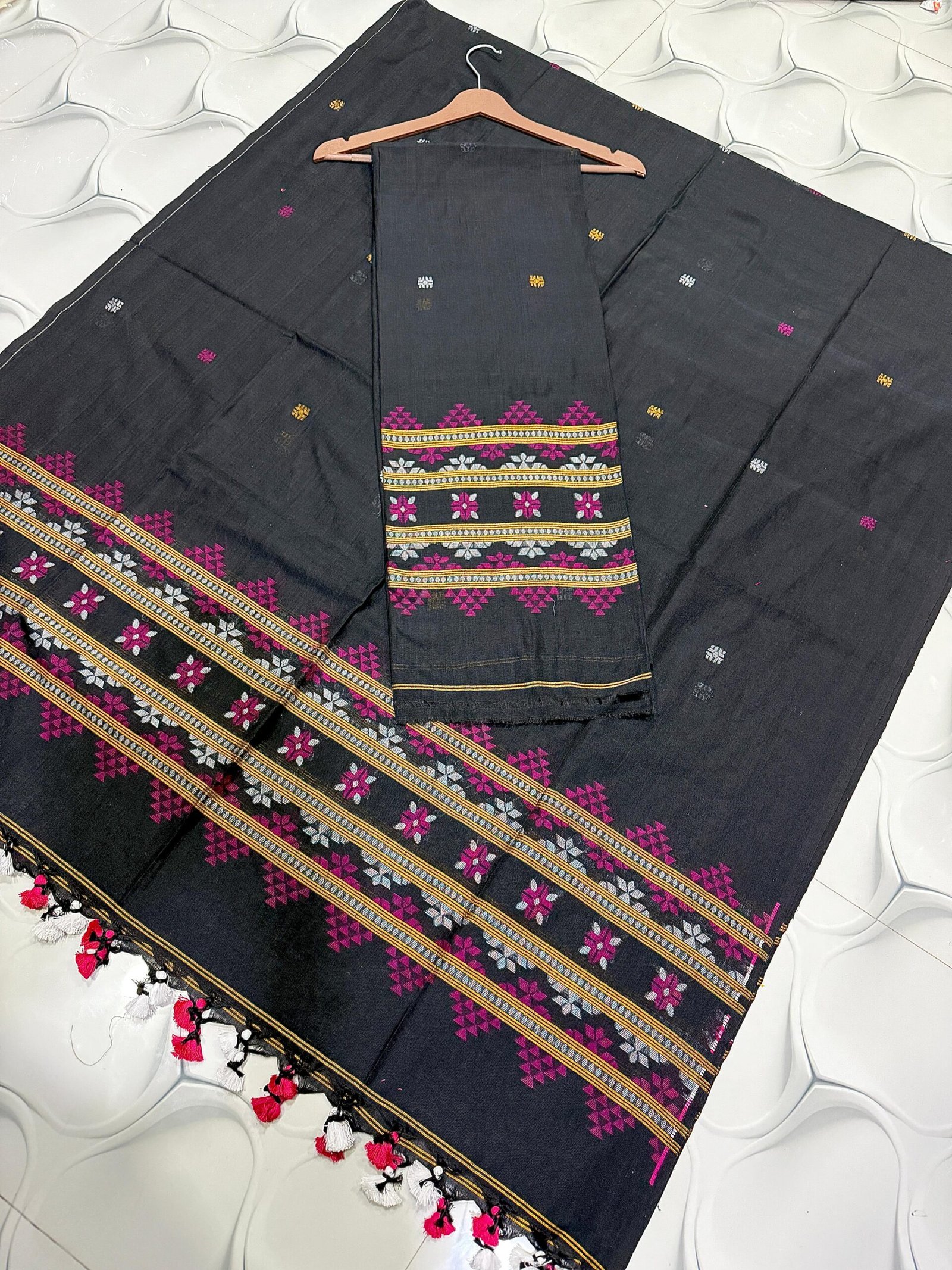 Pure Cotton Jamdani Suit – Unstitched Elegant 2-Piece Set