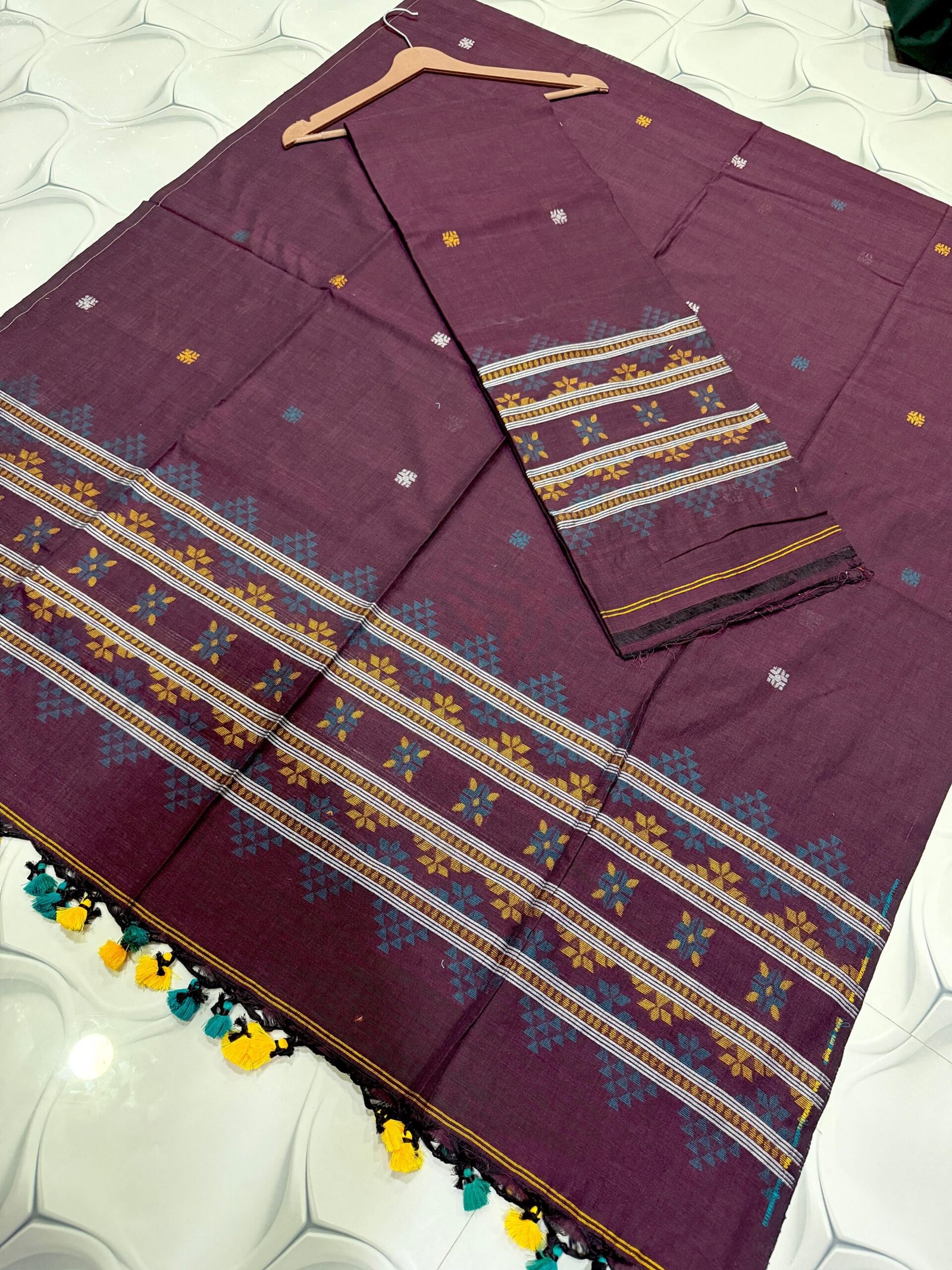 Pure Cotton Jamdani Suit – Unstitched Elegant 2-Piece Set