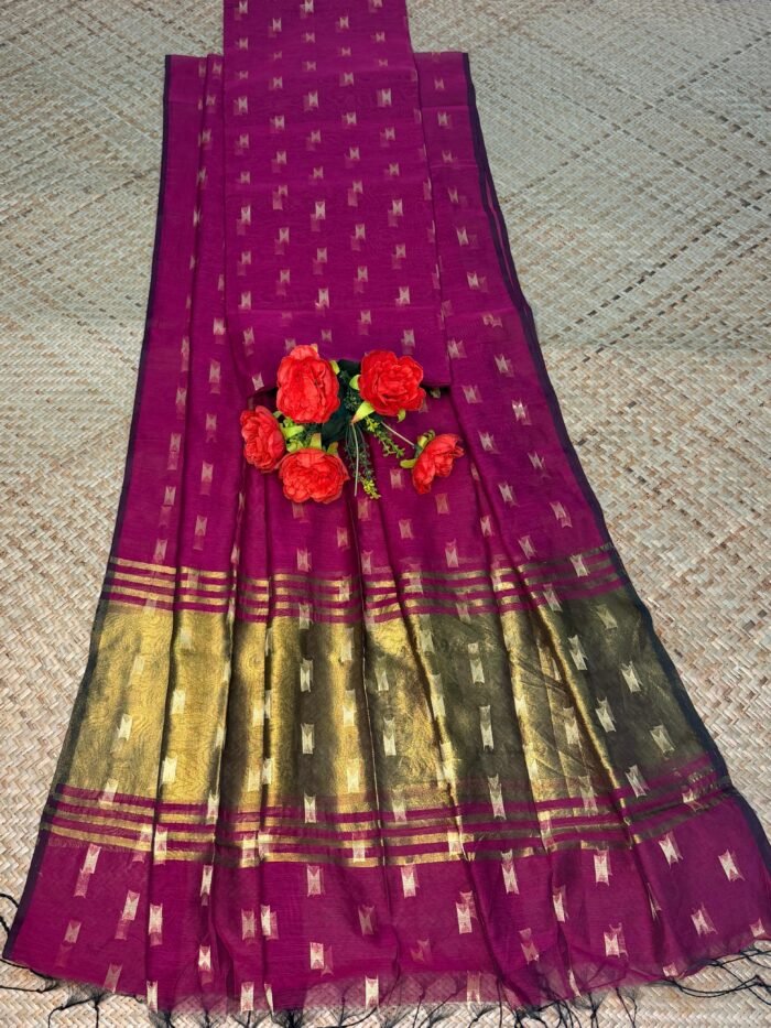 Maheshwari Handloom Top & Dupatta Set (Unstitched)