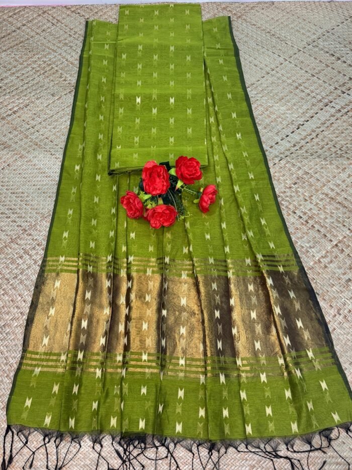 Maheshwari Handloom Top & Dupatta Set (Unstitched)
