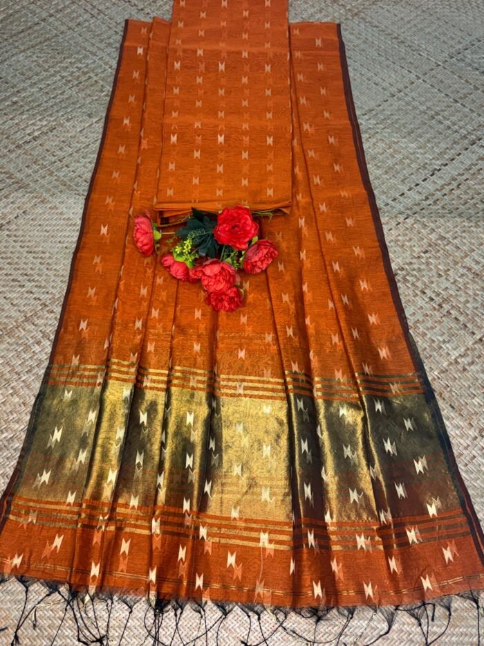 Maheshwari Handloom Top & Dupatta Set (Unstitched)