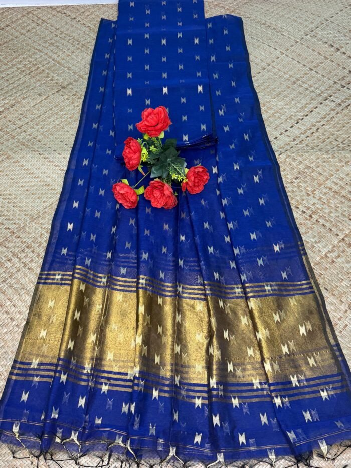 Maheshwari Handloom Top & Dupatta Set (Unstitched)