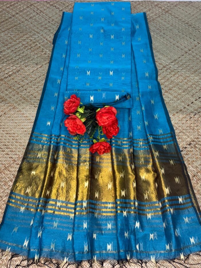 Maheshwari Handloom Top & Dupatta Set (Unstitched)