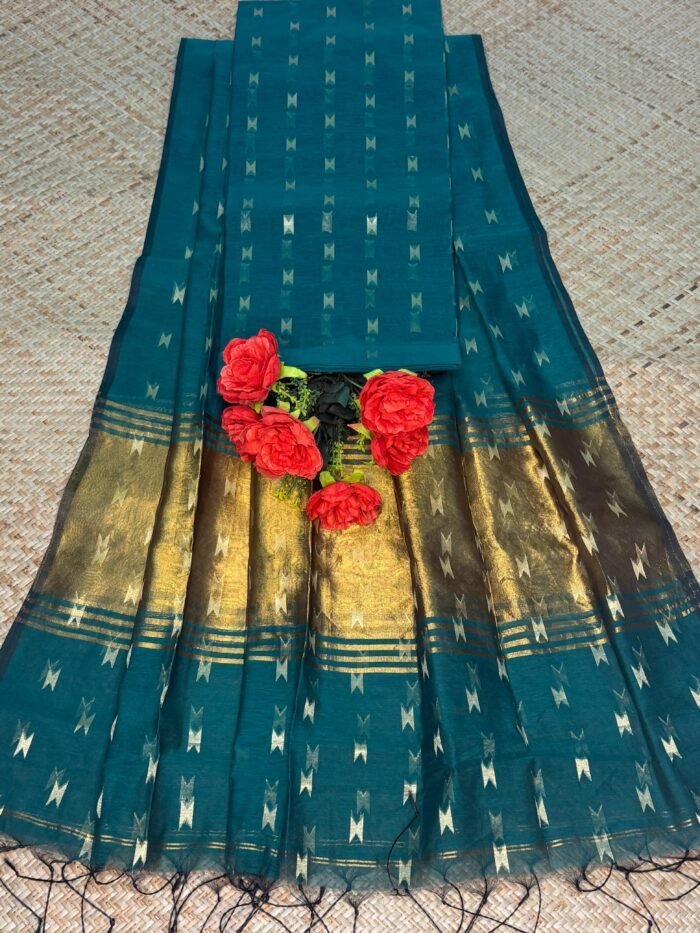 Maheshwari Handloom Top & Dupatta Set (Unstitched)