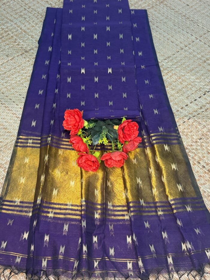 Maheshwari Handloom Top & Dupatta Set (Unstitched)