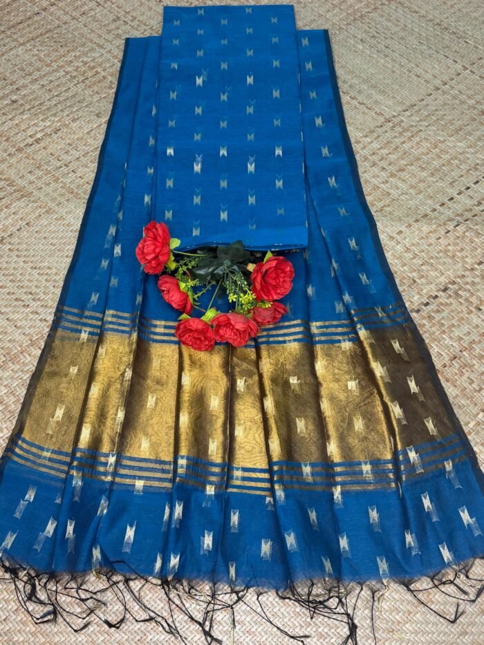 Maheshwari Handloom Top & Dupatta Set (Unstitched)