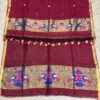 Linen Paithani Top & Dupatta Set (Unstitched)