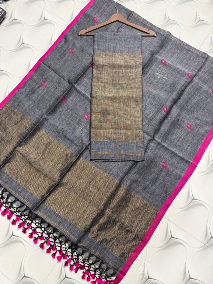 Classic Linen Paithani Top & Dupatta Set