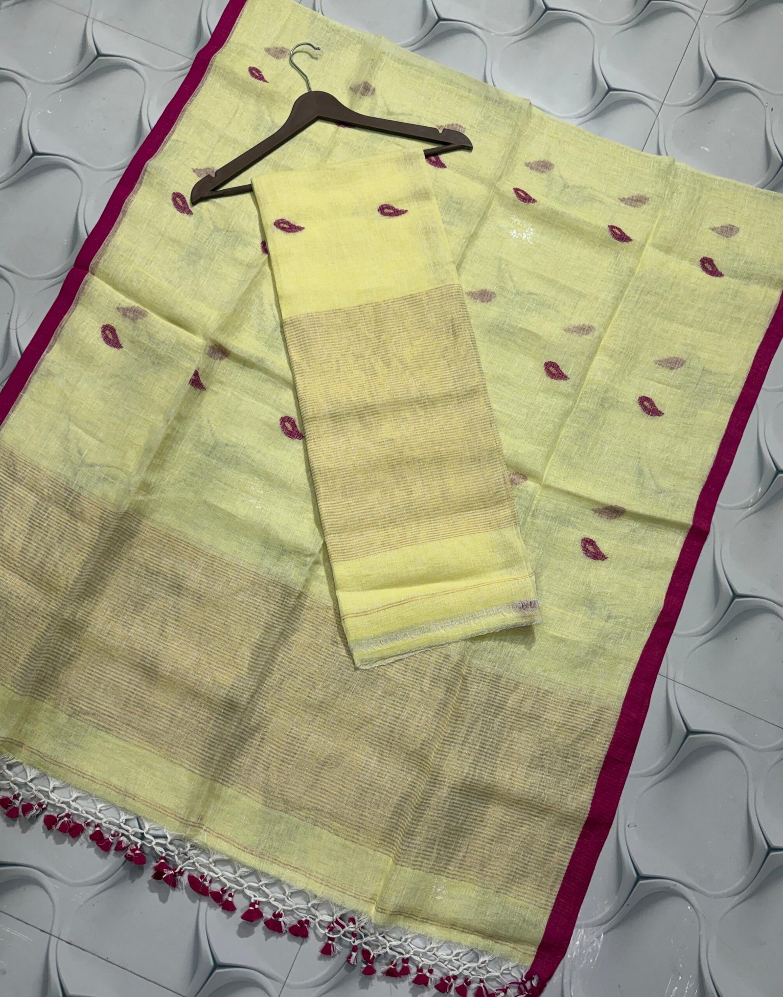 Classic Linen Paithani Top & Dupatta Set
