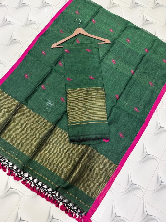 Classic Linen Paithani Top & Dupatta Set