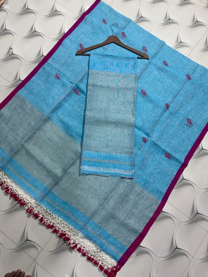 Classic Linen Paithani Top & Dupatta Set