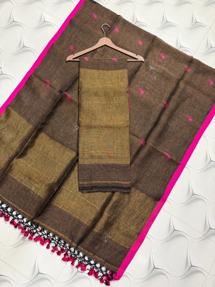Classic Linen Paithani Top & Dupatta Set