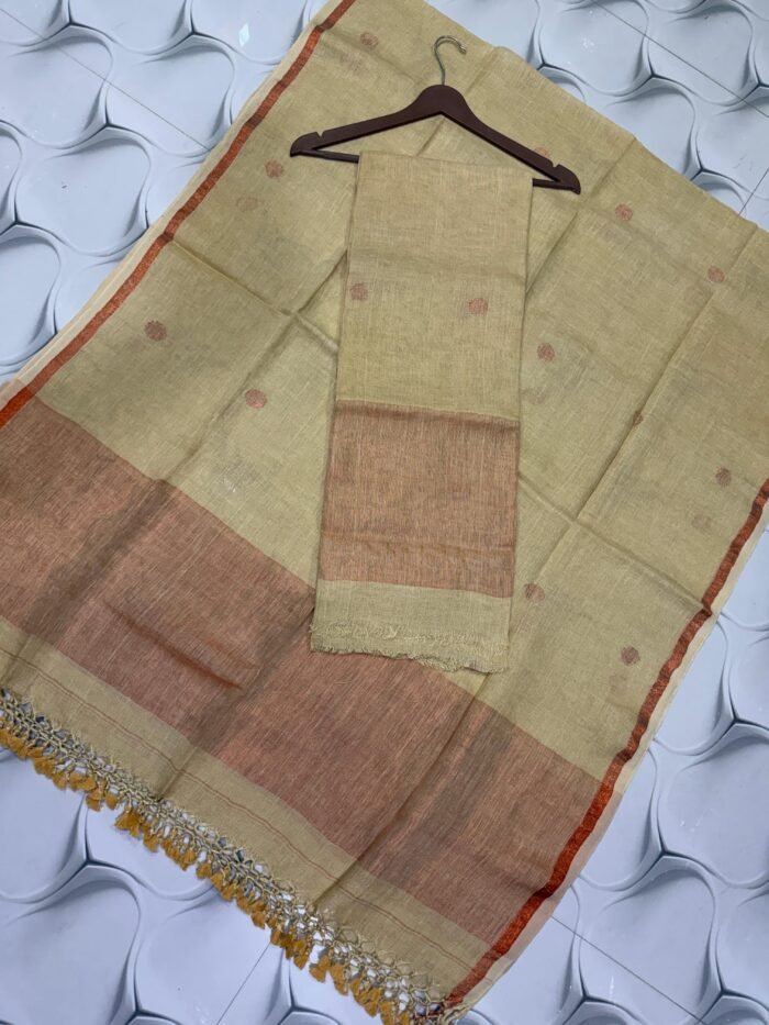 Pure Linen Top & Dupatta Set (2-Piece)