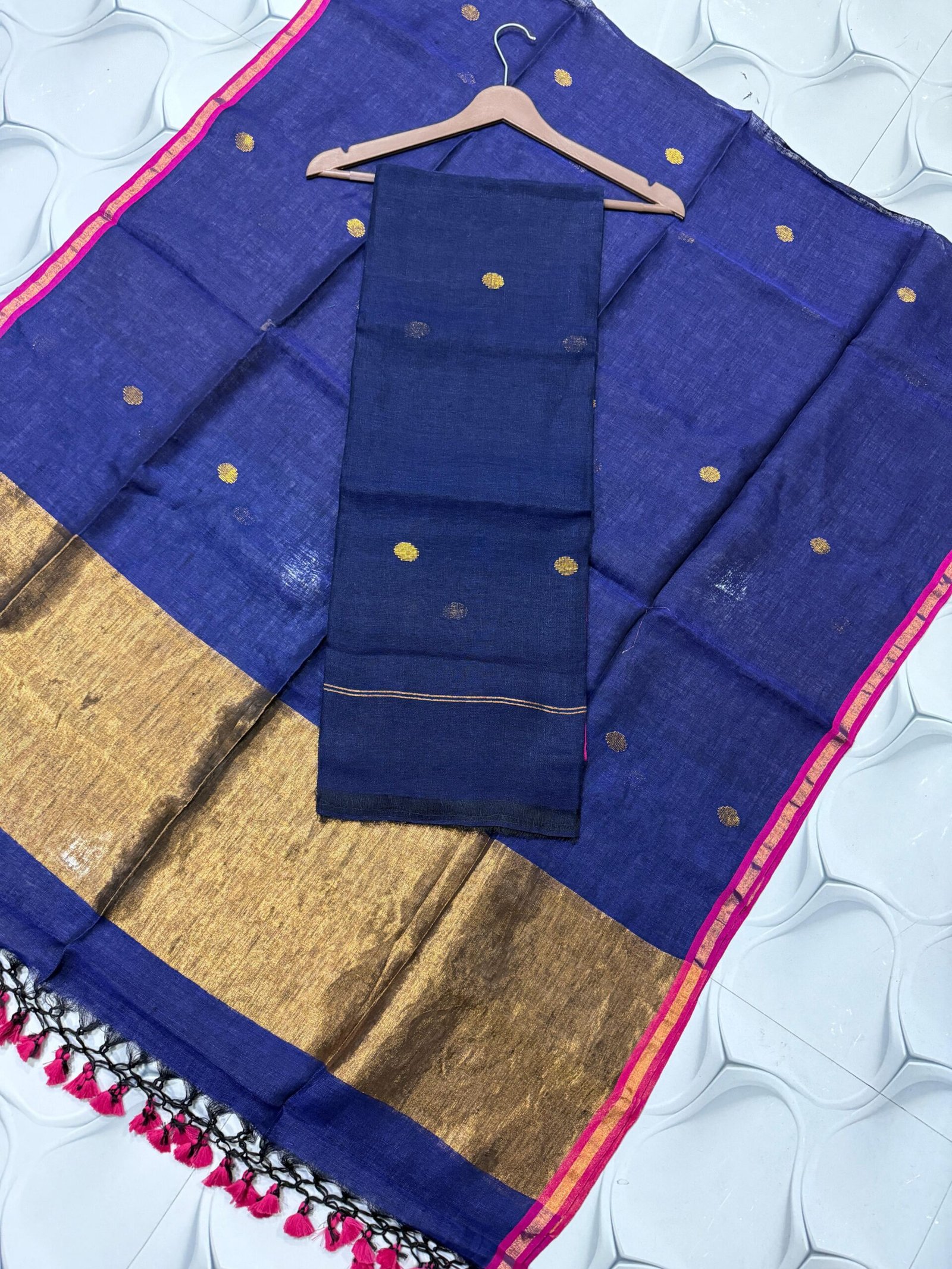 Pure Linen Top & Dupatta Set (2-Piece)