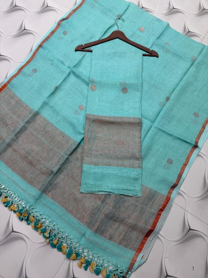 Pure Linen Top & Dupatta Set (2-Piece)