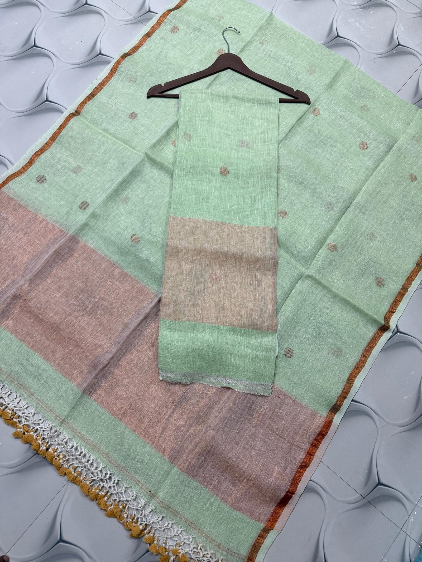 Pure Linen Top & Dupatta Set (2-Piece)