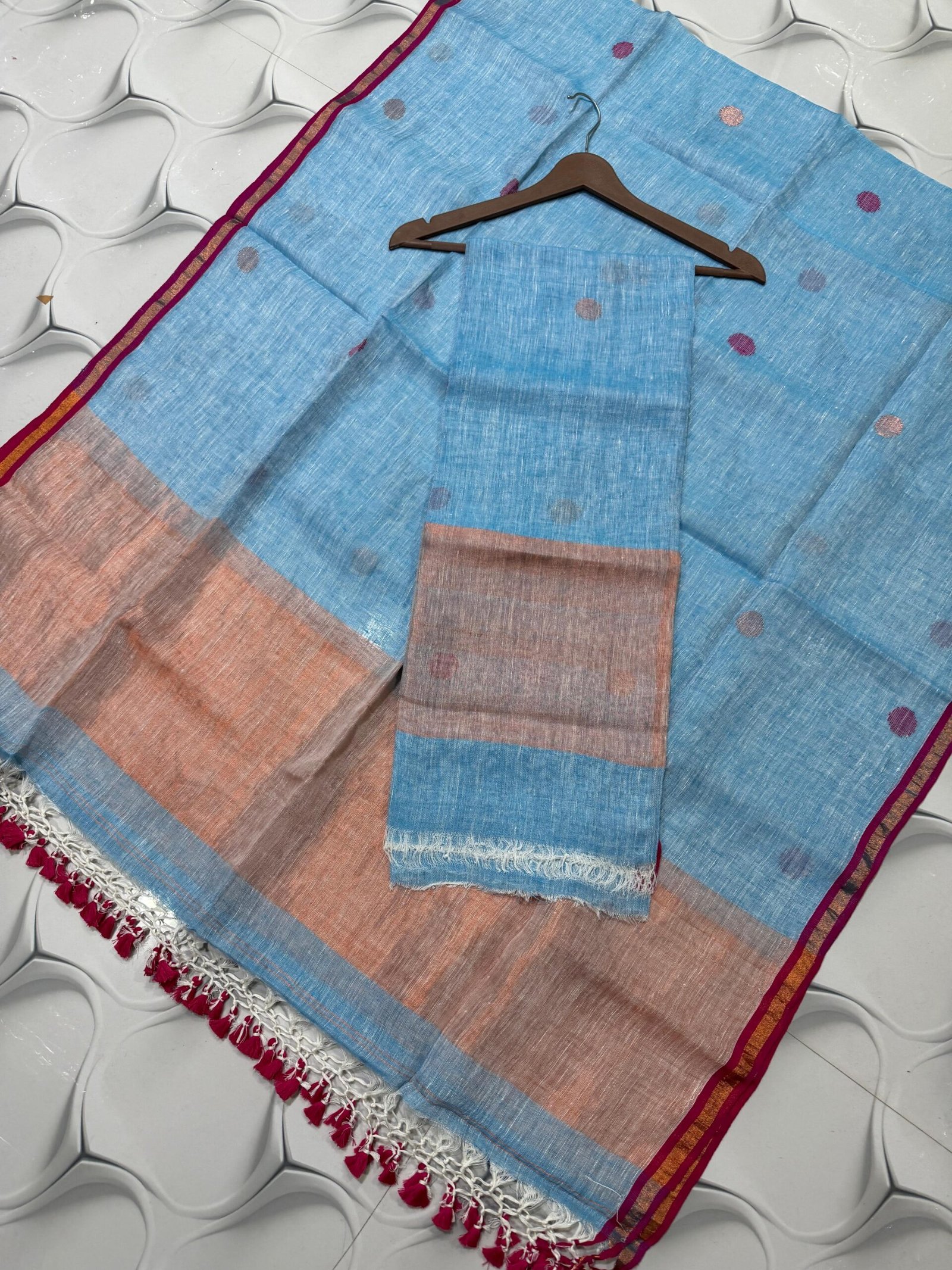 Pure Linen Top & Dupatta Set (2-Piece)
