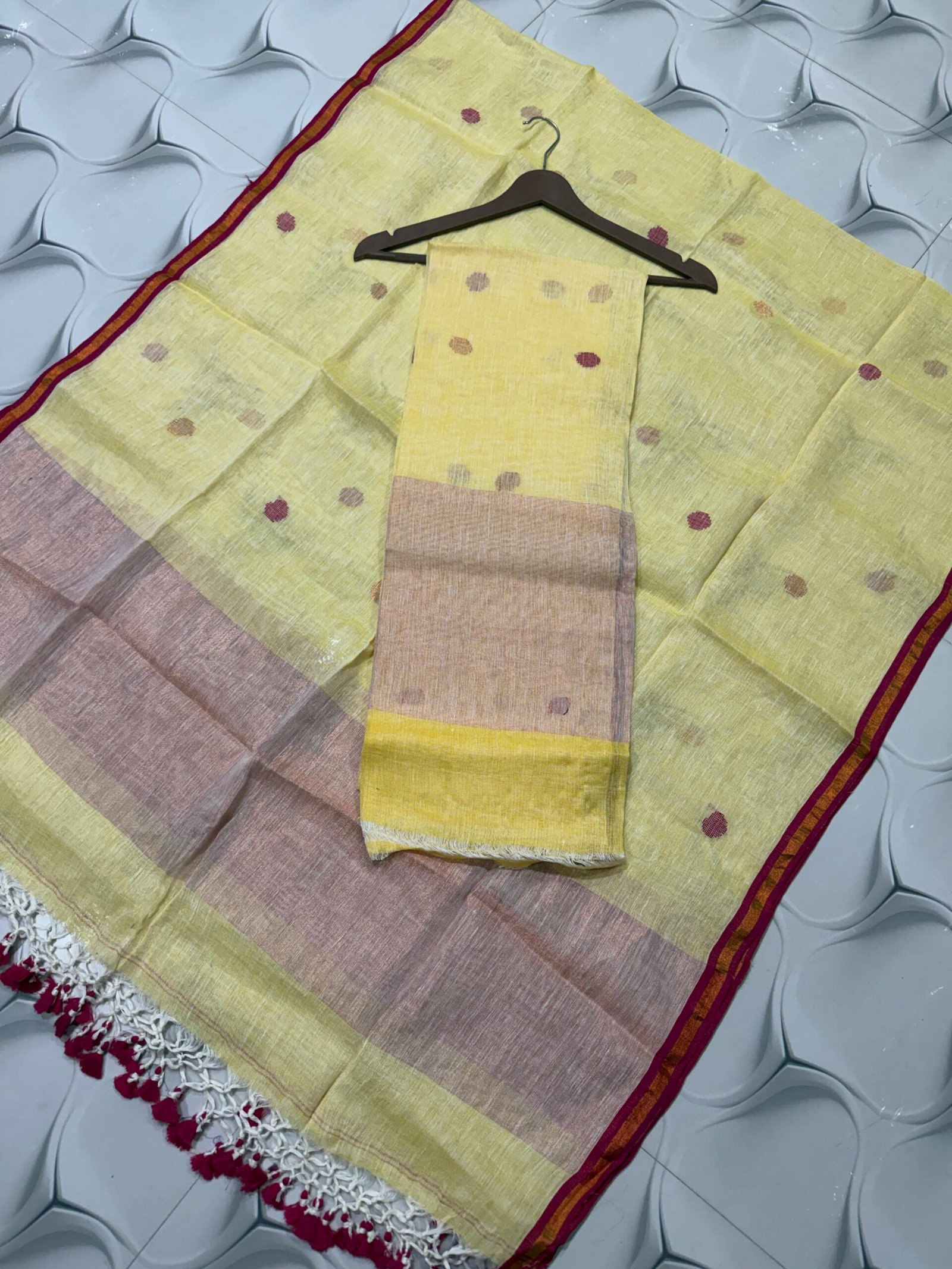 Pure Linen Top & Dupatta Set (2-Piece)