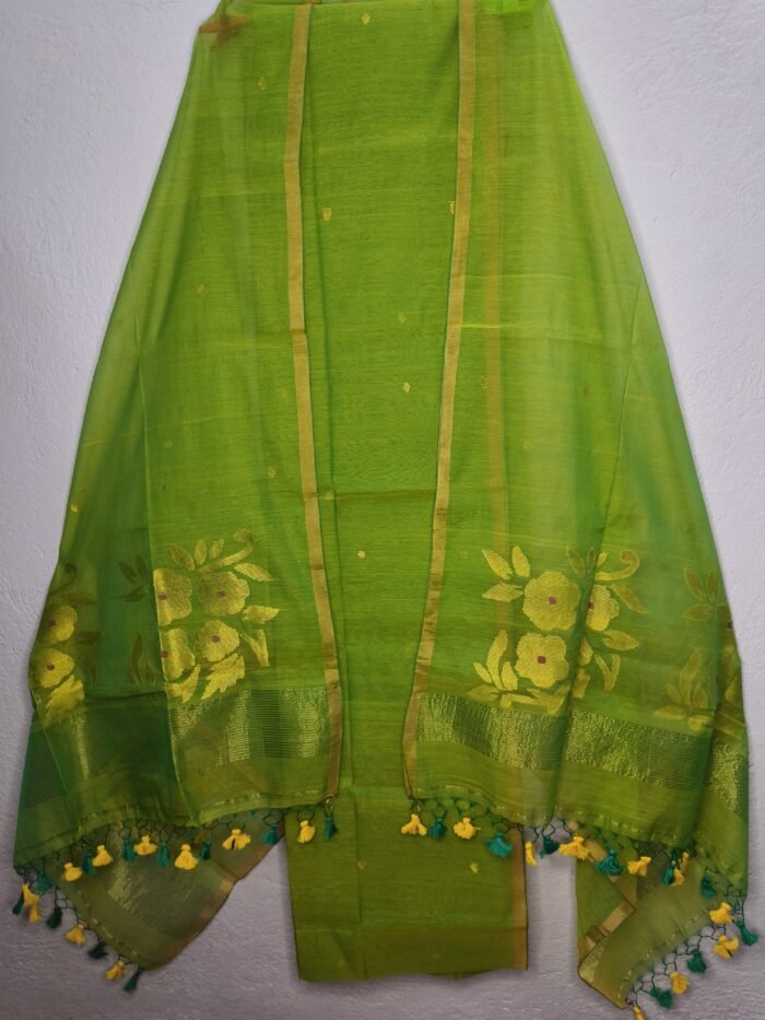 Elegant Muslin Weaving Top & Dupatta Set (Unstitched)