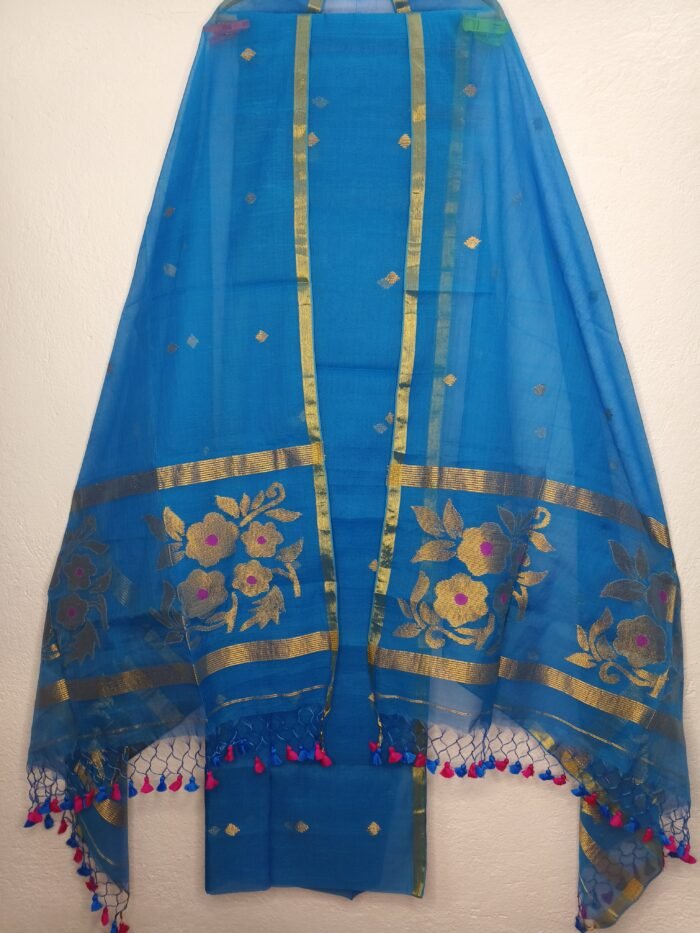 Elegant Muslin Weaving Top & Dupatta Set (Unstitched)