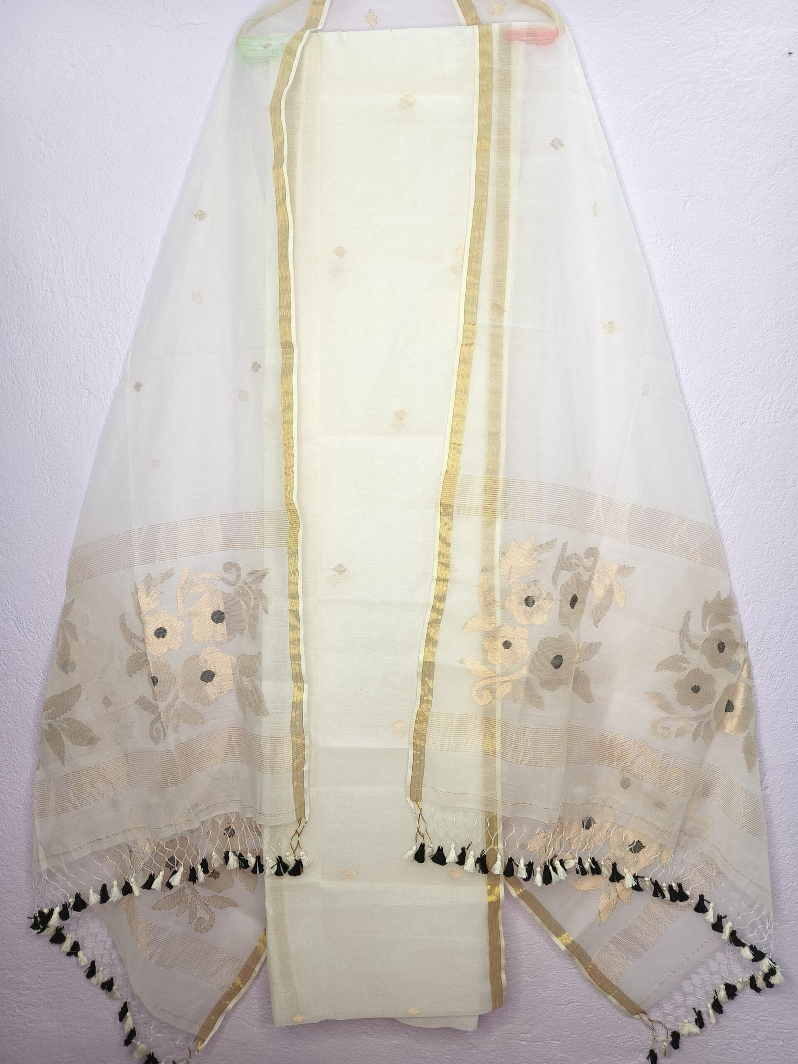 Elegant Muslin Weaving Top & Dupatta Set (Unstitched)