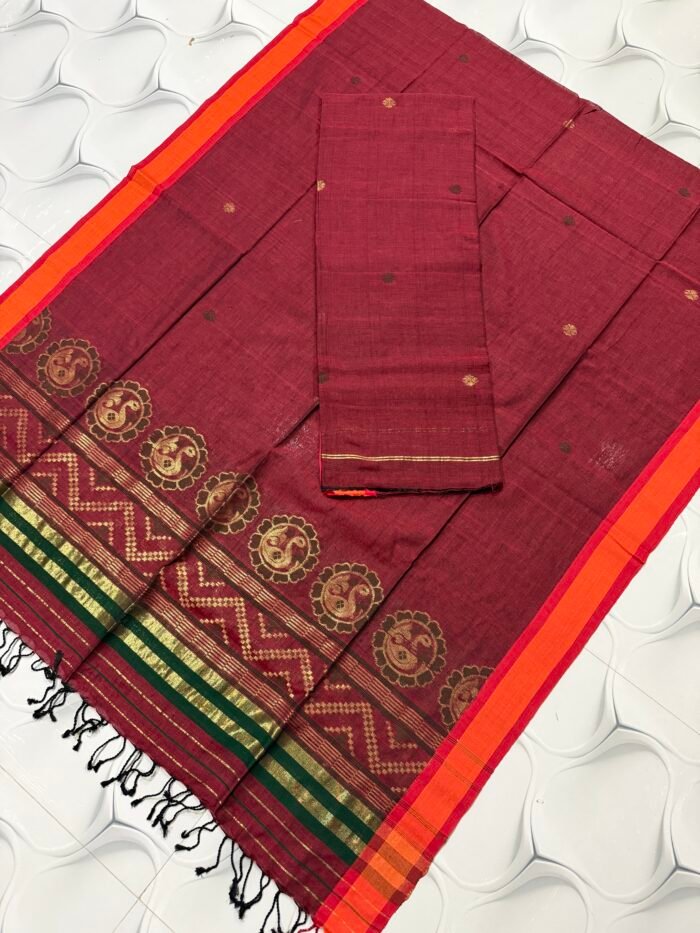 Pure Cotton Unstitched Jamdani Suit – Elegant 2-Piece Set