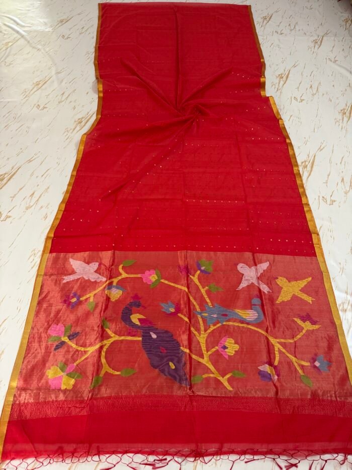Muslin Sequence Paithani Saree With Running BP