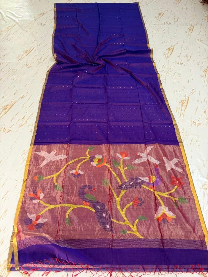 Muslin Sequence Paithani Saree With Running BP