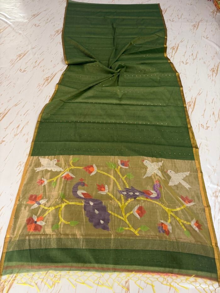 Muslin Sequence Paithani Saree With Running BP